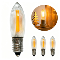 Ampoule LED à filament C6 E10 8-55V 0.2W pour pont de bougies suédoises, bougies Riffelkerzen et arche de bougies de Noël