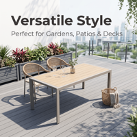 Ensemble de mobilier de salle à manger extérieur moderne pour hôtel commercial, table carrée en alliage d'aluminium durable, résistante aux UV, 4 places, imperméable
