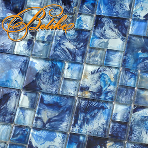 Carrelage en mosaïque de verre coloré, couverture murale, motif esthétique, piscine somptueuse, décor d'eau, Style exquis - Product Image 3