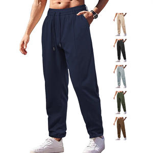 Pantalon d'été ample à taille haute pour hommes, avec cordon de serrage, respirant, décontracté, léger, en sergé de coton, pour les loisirs - Product Image 5