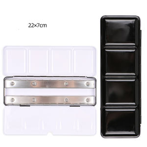 Palette de peinture en métal Aritst, boîte de 24 alvéoles pour aquarelle, gouache, acrylique et peinture à l'huile avec 1 pinceau - Product Image 1