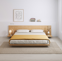 Cadre de Lit Luxe Moderne Grande Taille Mobilier Chambre à Coucher Lit en Bois