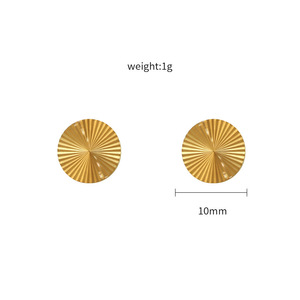 Geometric Fan-Shaped Stud Earrings 316 Titanium Steel Gold Electroplated Colorfast Simple Design Fashion Jewelry - Product Image 4