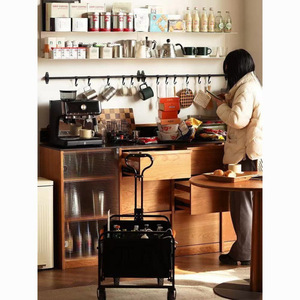 Solid Wood Low Cabinet Oak 900mm Above Moisture Proof Mildew Proof Easy Installation <b>Sideboard</b> For Dining Room - Product Image 3