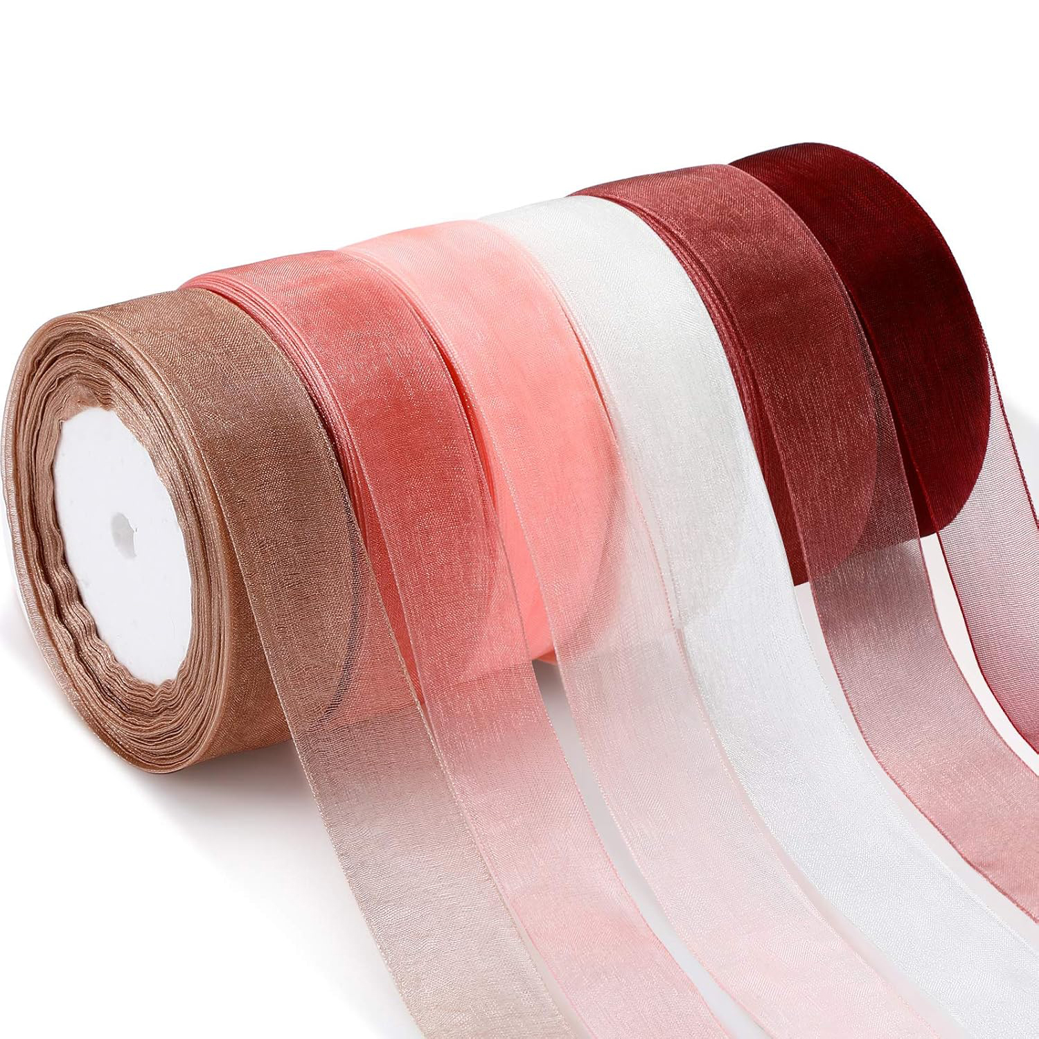 Byron Ribbon Factory Organza Ribbon Nylon Fabric Custom for Flower Gift Wrapping Crafts Christmas Tree Bows Wedding DIY