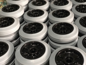 7 "رمادي مطاط أمتعة المطار ، عجلة Castor TPR Wheels ، عربة ترولي يدوية للمطار - Product Image 2