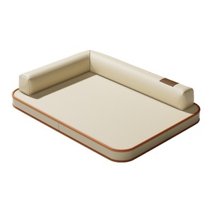 Lit pour chien rectangulaire en fibre de polyester blanc cassé imperméable pour chien, lit pour animaux de compagnie quatre saisons - Product Image 1