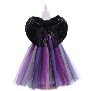 Vestidos tutú para niñas niños vampiro princesa Cosplay disfraces con ala Halloween carnaval fiesta vestido para niñas de 2 a 12 años - Product Image 5