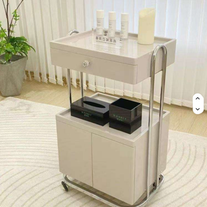 Nouveaux chariots de beauté haut de gamme 2026, outils de salon de beauté, chariots de salon multifonctions à roulettes, cadre doré, chariots de beauté avec double rangement - Product Image 6