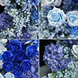 Arco artificiale Multi-fiore con arco di cristallo glamour per matrimonio blu per anteprime di Red Carpet e galà <span class=keywords><strong>VIP</strong></span> - Product Image 4