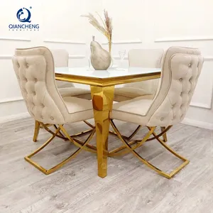 现代小白餐桌漂亮厨房餐桌独特方形不锈钢餐桌特价出售