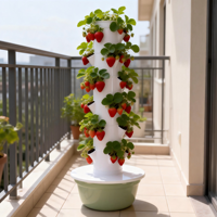 Tour hydroponique verticale à 5 niveaux Tru-spring TSP-L5-20P, écologique, avec irrigation goutte à goutte en recirculation, construction en PVC/ABS pour
