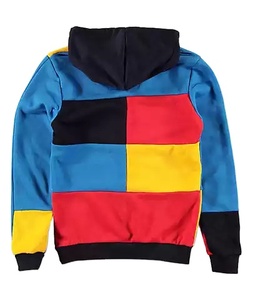 Sudadera con capucha larga unisex de gran tamaño a la moda estilo hip hop bloque de color bordado tejido algodón invierno calle sostenible OEM - Product Image 4