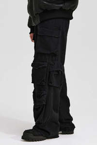 بنطال رياضي للرجال بنطال حراري عالي الخصر شريط عاكس سلامة العمل الحمالات السراويل البضائع للفنيين - Product Image 6