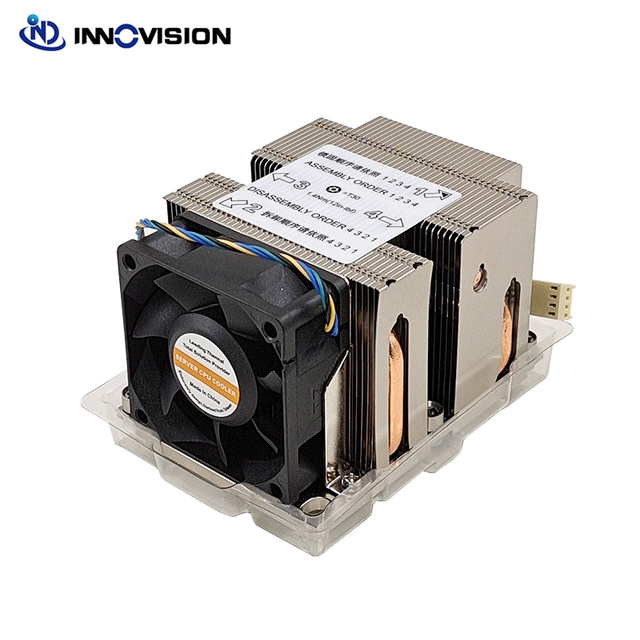Factory Sale 2U Server CPU Cooler for Narrow LGA3647 with 4 Heatpipes Active Heatsink ~205W TDP Thermal 6025 Dual Fan