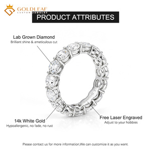 Bague éternelle en or 14 carats Goldleaf avec diamant rond taille brillant de 0,5 à 0,8 carats, pureté DEF VVS-VS, pour mariage, anniversaire, usage quotidien - Product Image 5