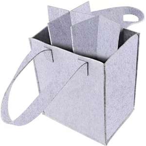 Logotipo personalizable 6 botellas Almacenamiento de vino bolso de fieltro Color rojo para el almacenamiento de vino o dar regalos - Product Image 4