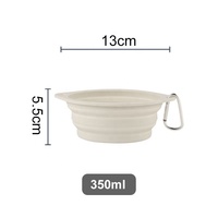 Bols de voyage pliables pour animaux de compagnie en TPE sans BPA, 350 ml, couleur macaron, avec mousqueton portable pour l'intérieur et l'extérieur, logo personnalisé