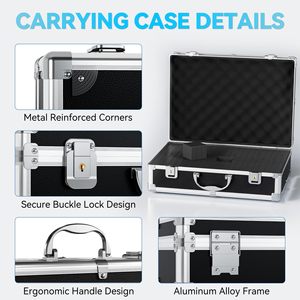 Étui professionnel de voyage personnalisé en aluminium noir avec grille DIY – Échantillon gratuit - Product Image 2