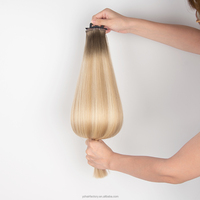 Extensions de cheveux chinoises XO Butterfly Genius Weft sans couture, couleur blonde, micro-boucles invisibles avec trou