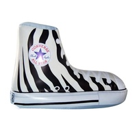 Réplique de chaussure gonflable promotionnelle pour les événements de marques sportives, modèle de sneaker gonflable à imprimé zèbre personnalisé