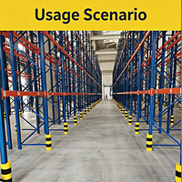 Protection de colonne de rack en PVC avec nervures renforcées, fixation sans outil, bande de sécurité jaune et noire
