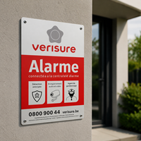 Panneaux de sécurité métalliques personnalisés, plaque d'avertissement d'alarme en aluminium, signalétique de vidéosurveillance personnalisée avec le logo de votre entreprise