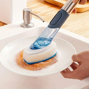 Juego de cepillos de plástico de mango largo al por mayor para limpieza del hogar y la cocina, diseño mejorado, fácil lavado y acceso. - Product Image 4