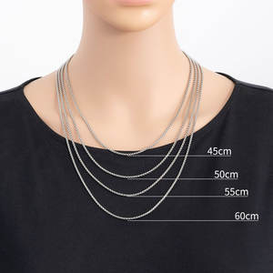 PB063 clásico 2mm plata oro Color perla cadena nueva moda collar de acero inoxidable para fiestas forma geométrica - Product Image 2