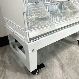 Jaula para Pájaros Multifuncional Tipo Carrito Móvil con Ruedas, Almacenamiento Apilable, Jaula de Cría de Alambre Metálico para Loros, Palomas y Canarios - Product Image 6