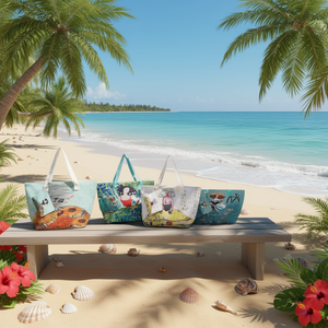 Sac de plage artistique à impression numérique 56x36x17cm avec petite sangle BOLSOS - Product Image 2