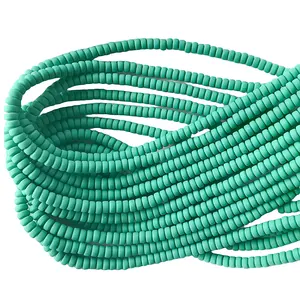 2024 nuova produzione 3*6mm verde scuro morbido perline di ceramica perline di colore fatto da te braccialetti perline sciolte all'ingrosso