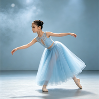 Costumes de ballet longs et moelleux pour les spectacles de ballet professionnels sur scène, jupes de ballet mi-longues en tulle doux, entraînement de danse pour enfants