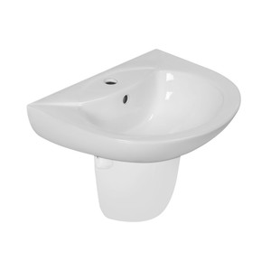 Lavabo de Cerámica de Columna Semi-empotrada para Baño, Modelo V-6004G de Aivijia, con un Solo Orificio - Product Image 1