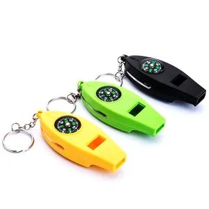 4-in-1 multifunktion aler Kompass Pfeifen thermometer Lupe Outdoor Sport Schlüssel bund Zeige nadel für Kinder