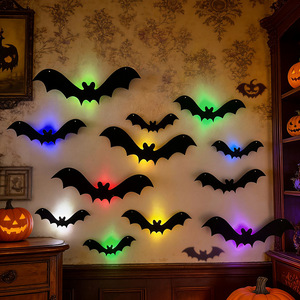 Decoraciones de Halloween con Murciélagos, Adhesivos Negros para Decoración del Hogar, Decoración Vintage de Pared para Halloween - Product Image 1