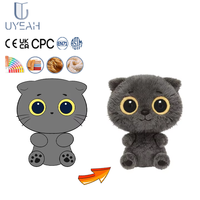 Uyeah OEM/ODM Porte-clés en peluche personnalisé en coton, jouet animal en peluche, mascotte chat, poupée, design personnalisé, peluches chat noir