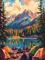 Peinture à l'huile numérique Songwoo à expédition rapide, motif lac de montagne vibrant, peinture par numéros de paysage naturel coloré
