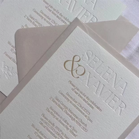 Cartes de vœux personnalisées gaufrées écologiques de haute qualité, cartes d'invitation de mariage, cartes de menu avec impression typographique