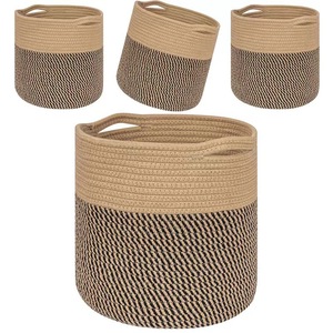 Cestas <span class=keywords><strong>de</strong></span> Regalo Grandes con Logotipo Personalizado, Cesta <span class=keywords><strong>de</strong></span> Algodón y Yute para <span class=keywords><strong>Plantas</strong></span>/Perros, Cesta <span class=keywords><strong>de</strong></span> Algodón Tejida para Ropa Sucia, Bolsa <span class=keywords><strong>de</strong></span> Almacenamiento - Product Image 3