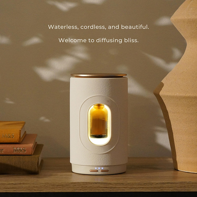 Waterless Electric Nebulizing Essential Oil Diffuser Cordless Large Room Aromatherapy 1 Year Warranty