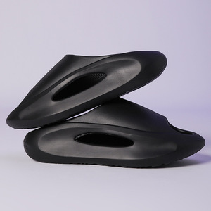 Tongs pour hommes à bout ouvert, semelle épaisse et souple, rehaussantes, pour l'extérieur et la maison, respirantes, pour l'été, chaussures de plage, blanc, noir, kaki - Product Image 3