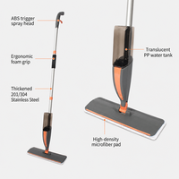 Serpillère à pulvérisation rechargeable avec réservoir transparent, nettoyage sans se pencher, hauteur 127 cm, tampon en microfibre lavable, pour la maison