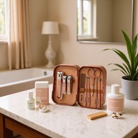 Juego de Cortaúñas de Acero Inoxidable Anti-Salpicaduras de 7/9 Piezas, Herramientas de Manicura y Pedicura Portátiles, Profesionales y Duraderas para Hombres y Mujeres, para el Hogar