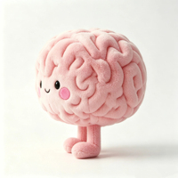 Fabricant de Peluches Personnalisées : Mascotte Cérébrale Kawaii en Peluche Lavée pour Enfants, Jouet Anti-Stress
