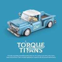 PB8840-42 Jouet de construction en plastique, modèle de camionnette rétro, assemblage de conteneur de voiture