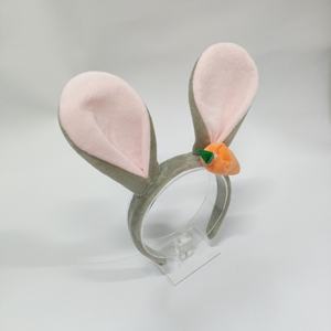 طوق شعر على شكل أذني أرنب من القطيفة، هدية أنيقة للجنسين، مصنوع يدويًا من مواد مختلطة، إكسسوار رأس لطيف ومرح - Product Image 4