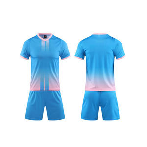 Thailand Kwaliteit Ademend Snel Droogend V-hals Voetbalshirt en Klassiek Voetbalshirt Short <span class=keywords><strong>2</strong></span>-delig Set OEM Service Herfst - Product Image 3