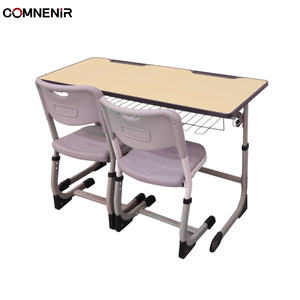 Muebles Escolares Modernos de Alta Calidad y Bajo Costo, Escritorio y Silla Doble de Madera y Metal para Escuela Secundaria - Product Image 5