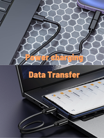 Charge rapide PD 60W 6 en 1 câble multi chargeur USB Type C câble de charge et de transfert de données convertir les connecteurs couvercle transparent